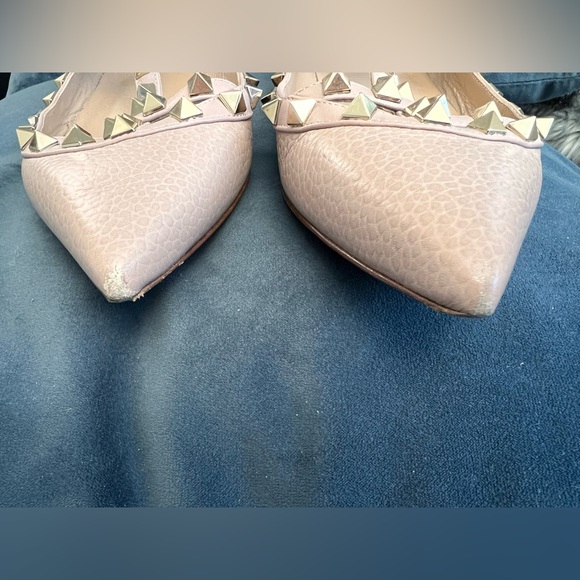Authentic Valentino Poudre grained ROCKSTUD CAGED BALLET FLAT - Picture 3 of 7